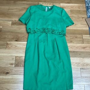 Vintage Chaus Vibrant Green Midi Dress sz 16